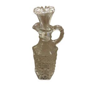 Vintage Clear Glass Cruet With Stopper